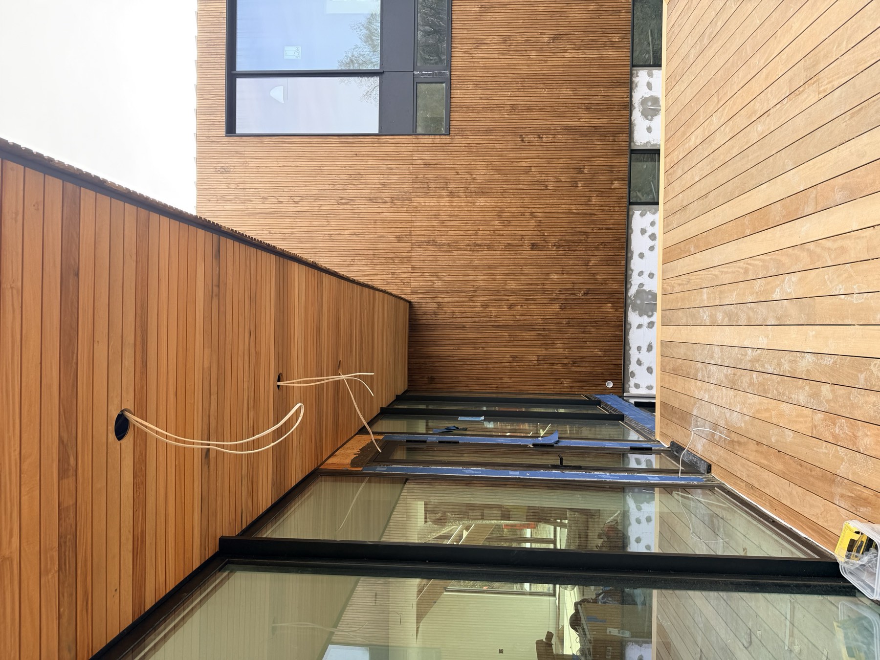 Detail of deck and soffit woodwork